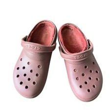 Crocs Classic Fuzz Lined Clogs Slip-On Shoes Women 11 Comfort Warm Indoor Maroon