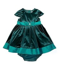 RARE EDITIONS Baby Girl 12M Velvet Fit Flare Dress NWT