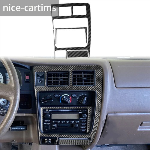 4×Carbon Fiber Central Control Radio AC Panel Set Trim for Toyot@ Tacom@ 2001-04