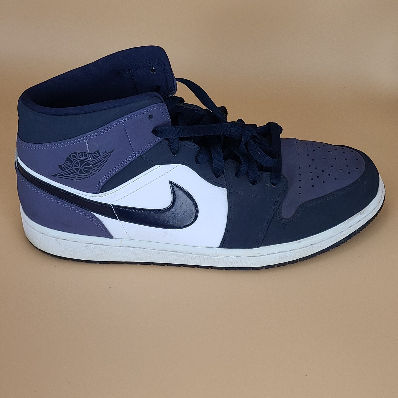 NIKE AIR JORDAN 1 OBSIDIANA MEDIA LIJADO PÚRPURA PARA HOMBRE TALLA 11,5 [554724-445] 2019