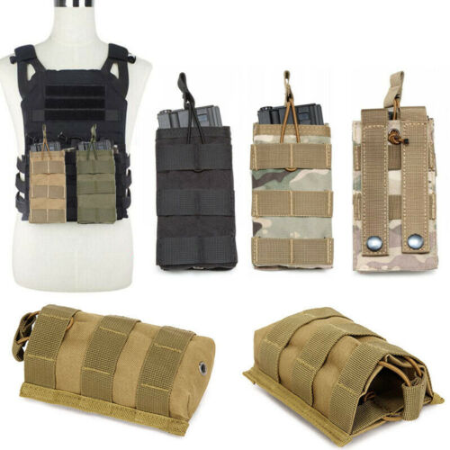 Tactical Molle Rifle Single Magazine Pouch Holster Military Mag Holder Tools Bag - Afbeelding 1 van 17