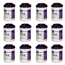 Case 12 Canisters PDI Q55172 Super Sani Cloth Germicidal Disposable Wipes Large