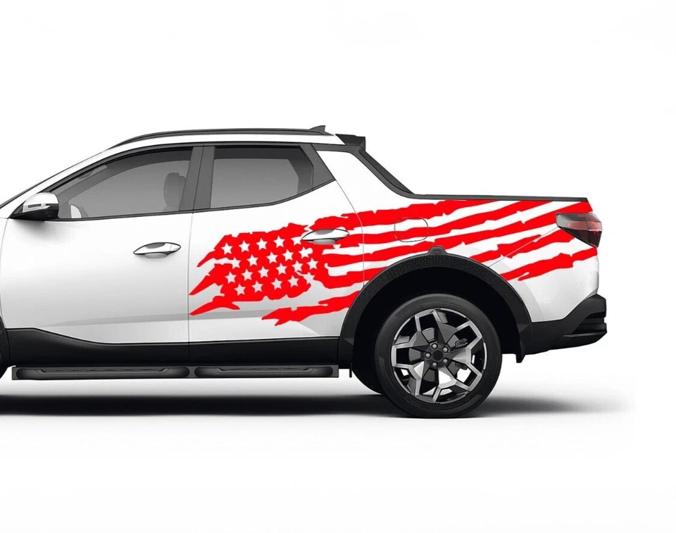Графический набор наклеек с американским флагом США для Hyundai Santa Cruz 2022 — настоящее время - Изображение 4 из 4