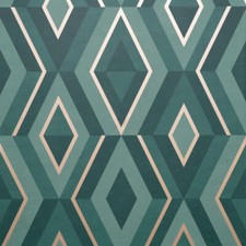 Image of Fine Decor Shard Geometric Emerald/Gold Metallic Wallpaper- FD42609
