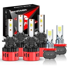 For Hyundai Genesis Coupe 2013-2016 6X LED Headlight Bulbs Kit High/Lo+Fog Light