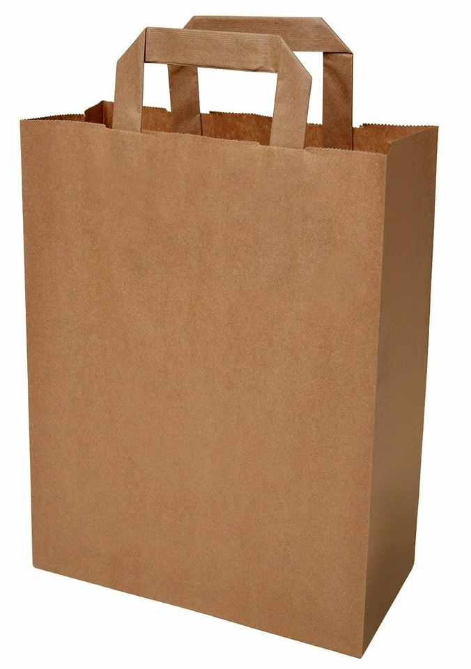 Papiertüten mit Flachhenkel - Papiertragetaschen Papiertaschen - viele Größen ! - Bild 4 von 4