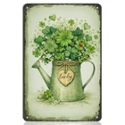 St Patrick’s Day Decorations Lucky Shamrock Tin Sign, Green Irish Metal Wall ...