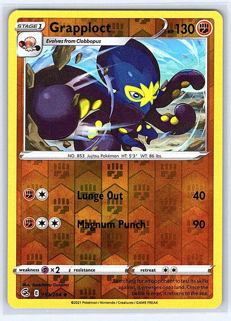 Grapploct [Reverse Holo] 153/264 Fusion Strike NM or LP Pokemon Card