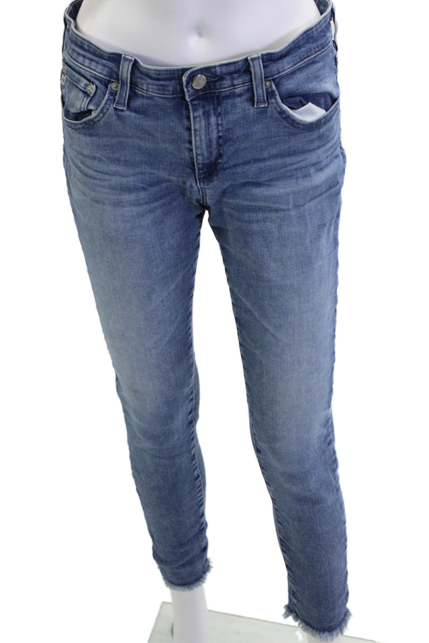 Adriano Goldschmied Womens Skinny Ankle Jeans Blue Mid Rise Size 30