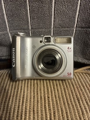 Canon PowerShot A530 Digital Camera Silver 5MP 4x Zoom | Tested | No Memory Card