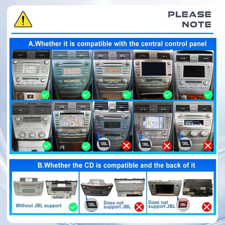 Stereo For Toyota Camry Car Radio Apple CarPlay Android GPS Navi FM 2007-2011 - Imagem 4 de 4
