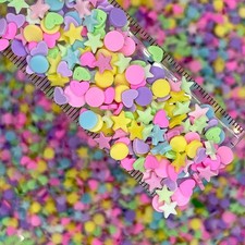 5MM Mixed Shape Heart,Star,Round Polymer Clay Sprinkle Mix NOT EDIBLE D9-26