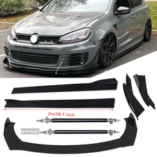 For Volkswagen Jetta Front Bumper Lip Chin Spoiler Splitter Body Kit+Side Skirt