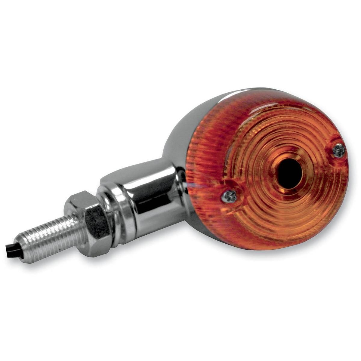 K&S Technologies 25-8320CM Chrome Aluminum Marker Lights - Round #1 with Amber L