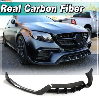 For Mercedes Benz W213 E63 AMG S 2016-2019 REAL CARBON Front Bumper Lip Spoiler