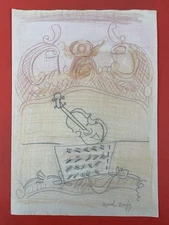 Raoul Dufy Drawing on paper (Handmade) signed and stamped