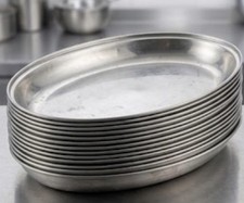 [Bulk Set of 15] 12-Inch (30cm) Professional Stainless Steel Oval dishes