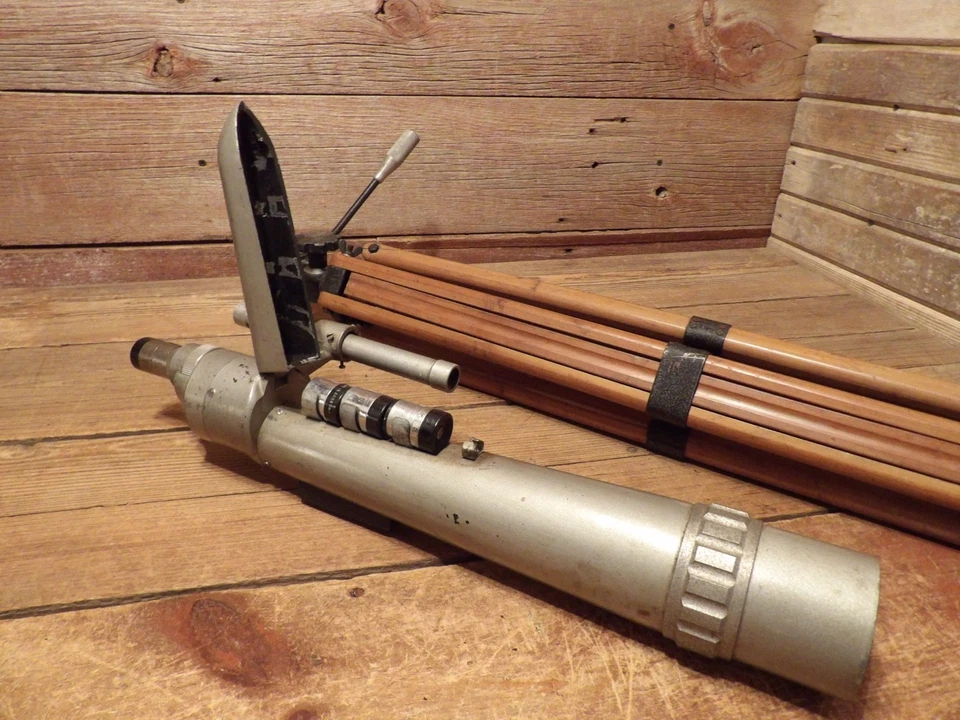 Vintage Rare RESEARCH OPTICAL CO., MARK IX COATED Telescope 3-LENSES Wood Tripod - Image 4 of 4