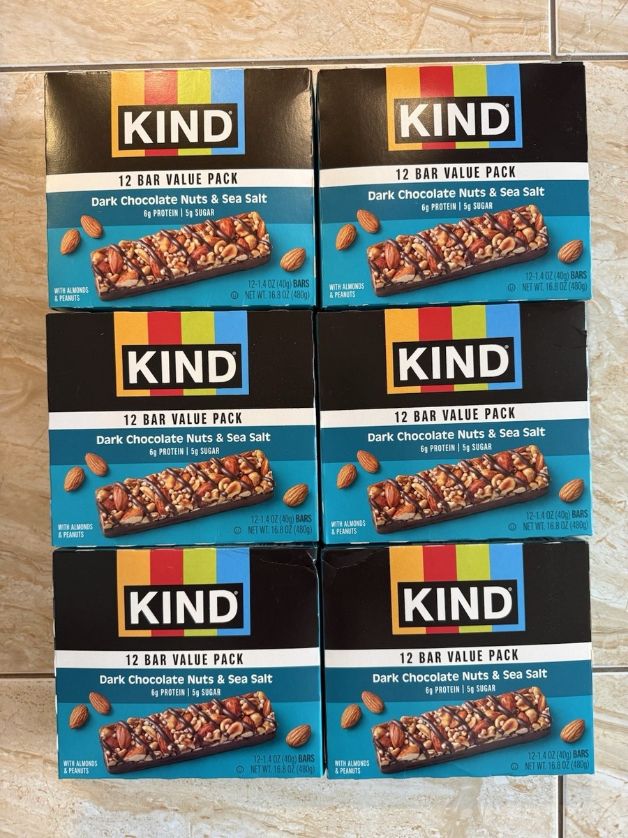 KIND Bars, Dark Chocolate Nuts and Sea Salt - 1.4oz (12 Count Each ) 6 Pack 