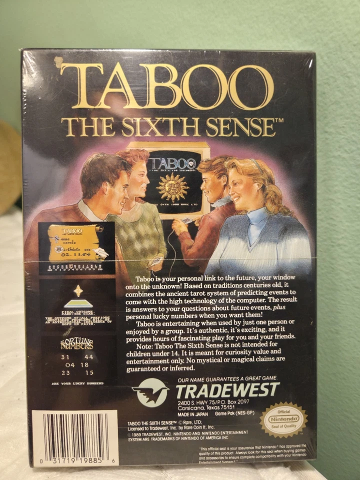 Taboo: The Sixth Sense Nintendo NES New Sealed Vintage Game 1989 Rare - Image 2 of 4