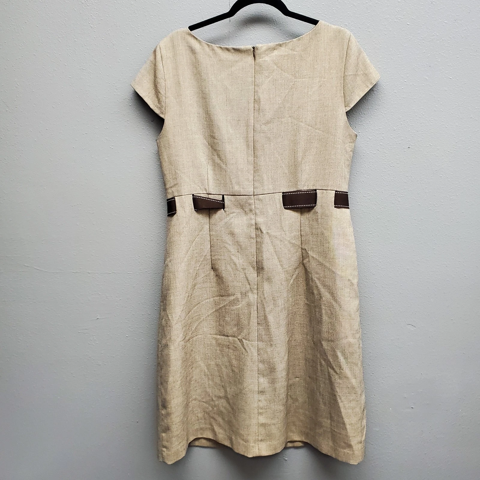 VETEMENTS Abito Studio I donna 14 marrone marrone marrone tubino cintura foderato carriera ufficio classico