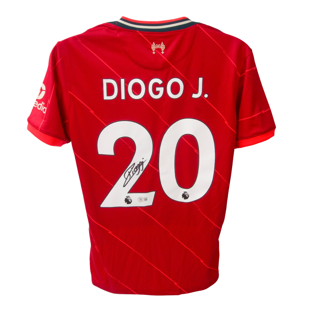 Diogo Jota Signed Liverpool FC 2021-22 Home Soccer Jersey #20 with