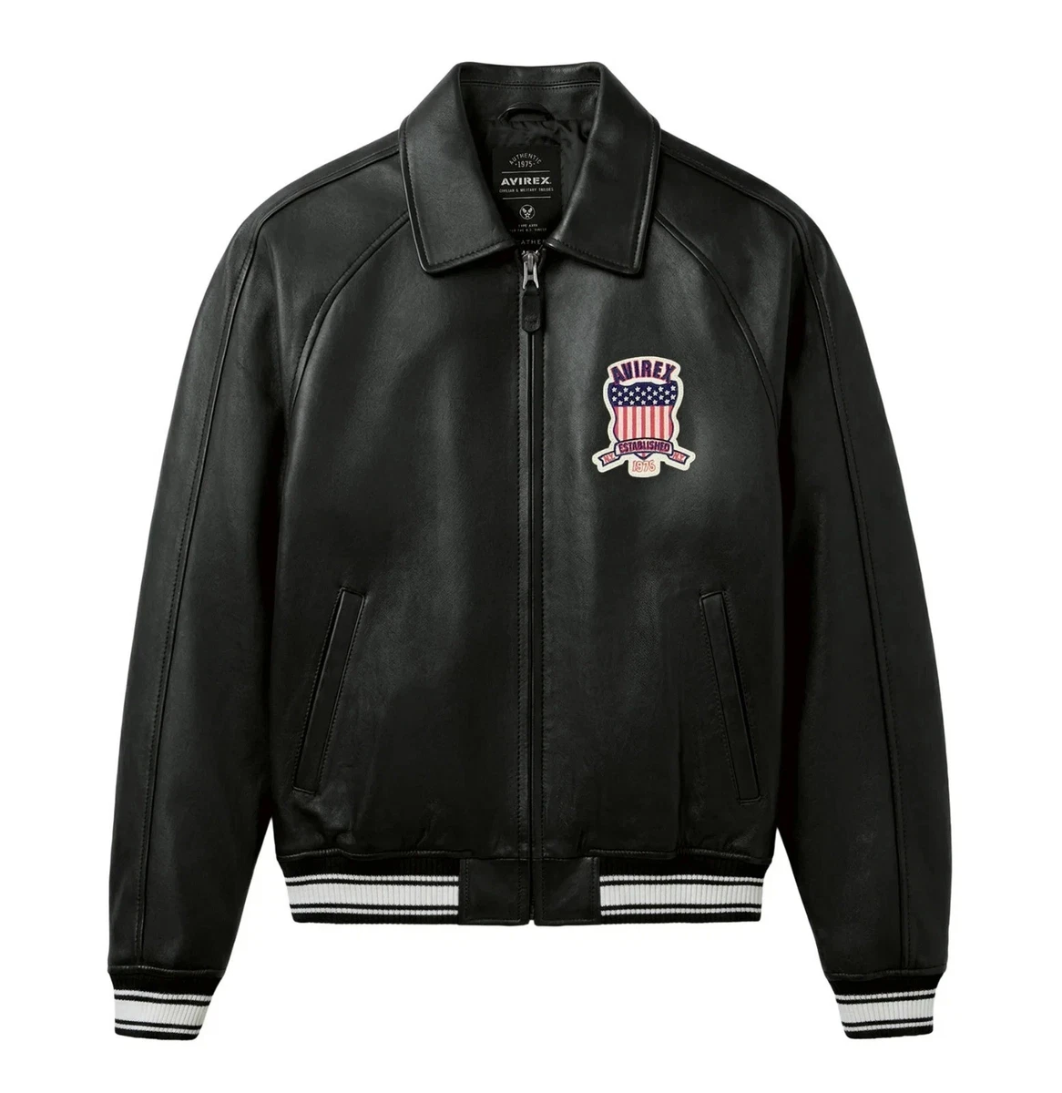 ジャケット・アウター Avirex 90s skull velour souvenir jacket Vintage 90s Avirex Newark Baseball Leather Varsity Jacket – Alex