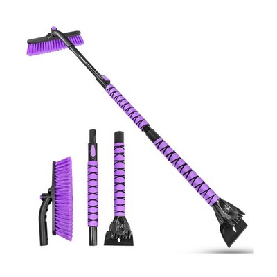 HEEYA 51 Inch Snow Brush for Trucks, Extendable Long Handle Ice Scraper with ...