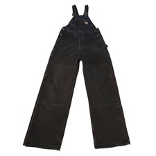 Carhartt R27 MDT Bib Overalls Mens 34x32 Navy Blue Quilt Lined USA Made