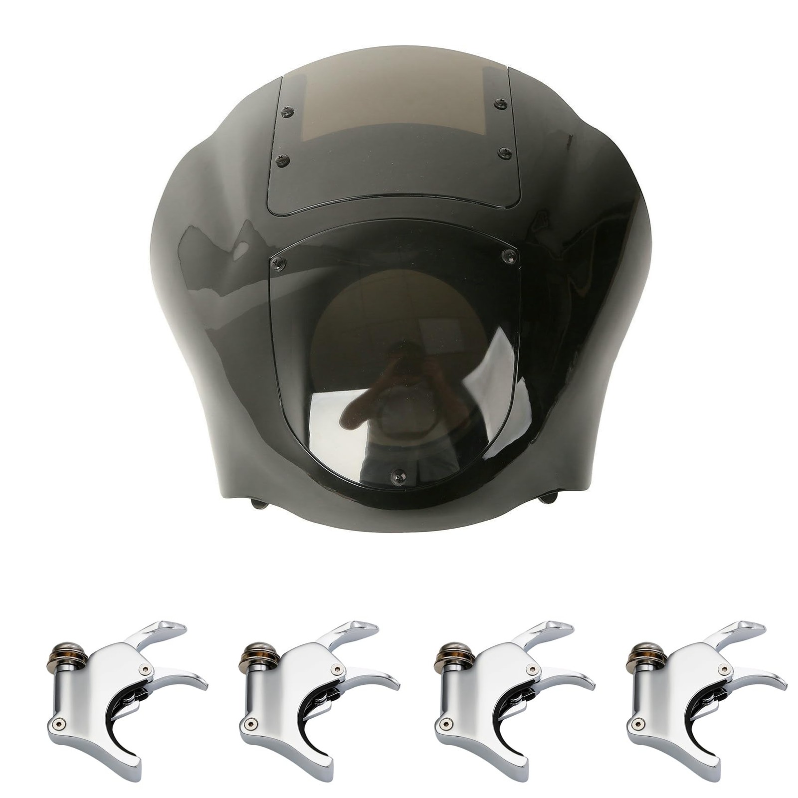 Detach Qtr Front Fairing w/ Smoke Windshield & 49mm Chrome Mount Clamps