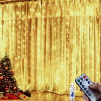 Lichtervorhang 3X3M 300 LED IP65 Wasserdicht Mit Fernbedienung FüR Weihnachten