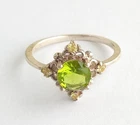 Vintage Ring Green stone Sterling Silver 925 test Women's Jewelry size 9.5