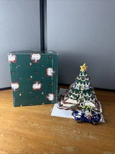 2002 Blue Sky Clayworks HEATHER GOLDMINC CHRISTMAS TREE STORE+CAR Tea Light