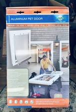 BRAND NEW Petsafe Aluminum Pet Door White Medium Dog Size 8 7/8 X 13 3/4 H