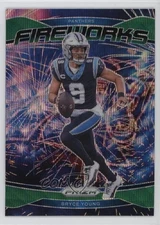2024 Panini Prizm Fireworks Green Wave Prizm Bryce Young #14 19jf