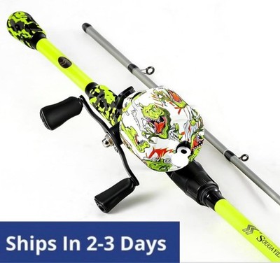Sougayilang Spincast Combo   IM7 Graphite 2-Piece Travel Rod, 210cm, green 