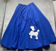 Royal Blue Poodle Skirt 1950s Costume Halloween Sock Hop Retro XS S 24W Read Des