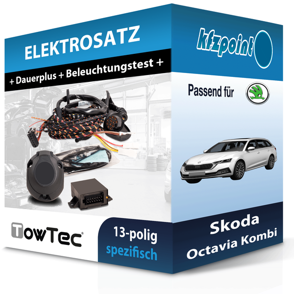 für Skoda Octavia Kombi 11.2012-10.2020 Towtec E-Satz 13Polig Fahrzeugspezifisch-image