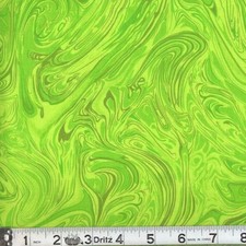 Lime Green Marbled Paint 100 Cotton Blender Fabric by the Yard