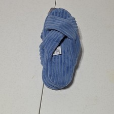 Auden Plush Corduroy Crossband Mule Slippers Blue Women  s S/M 5-7 New
