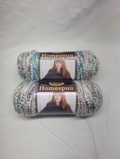 2 skeins of Lion Brand Homespun Yarn In The Color Tudor With The Same Dye Lot 