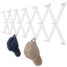 SCUNDA Wall Rack with 20 Hooks, Wooden Wall Expandable Coat Rack for Coat, Ha...