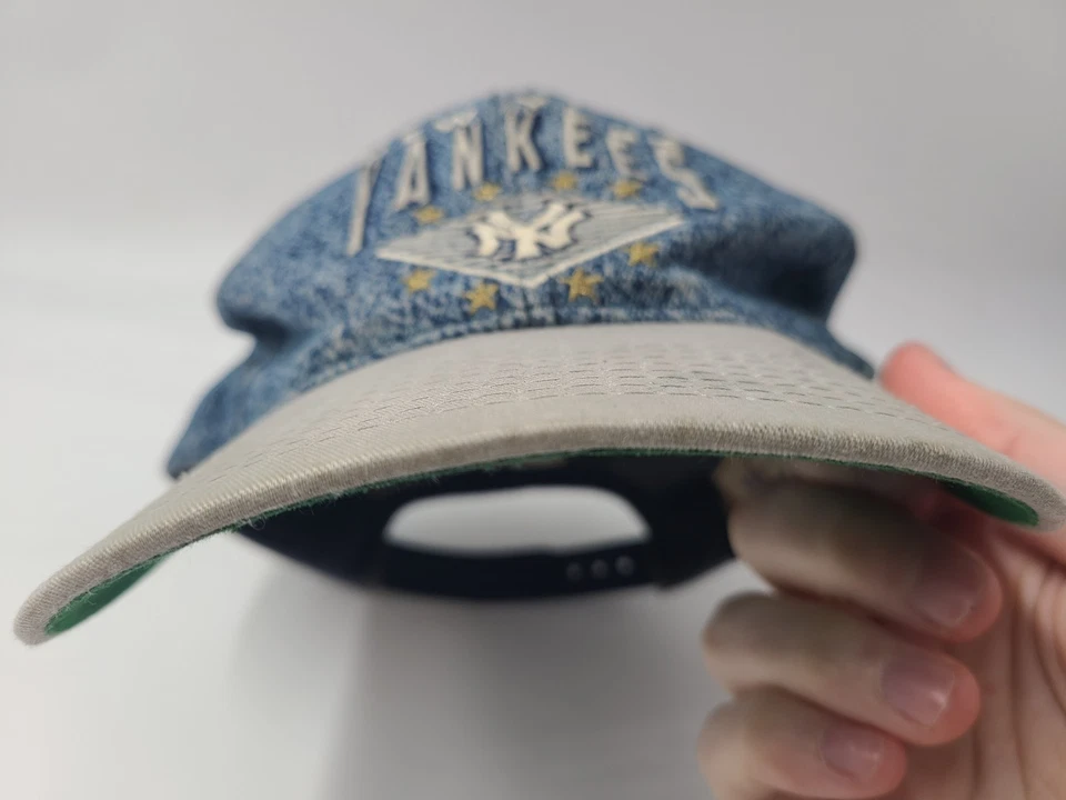 Gorra de colección New York Yankees Starter Snapback *DEFECTOS* MLB azul gris *LEER* Foto 3 de 4