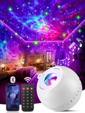 Galaxy Projector for Bedroom, 15 Colors, White Noise, Bluetooth Star Light, N...