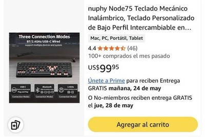 NuPhy Node 75 Low Profile Tri-Mode Mechanical Keyboard Black QWERTY English