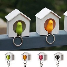 1pc Key Hanger Bird Nest Sparrow House Keychain Ring Keys Storage Box Keyring