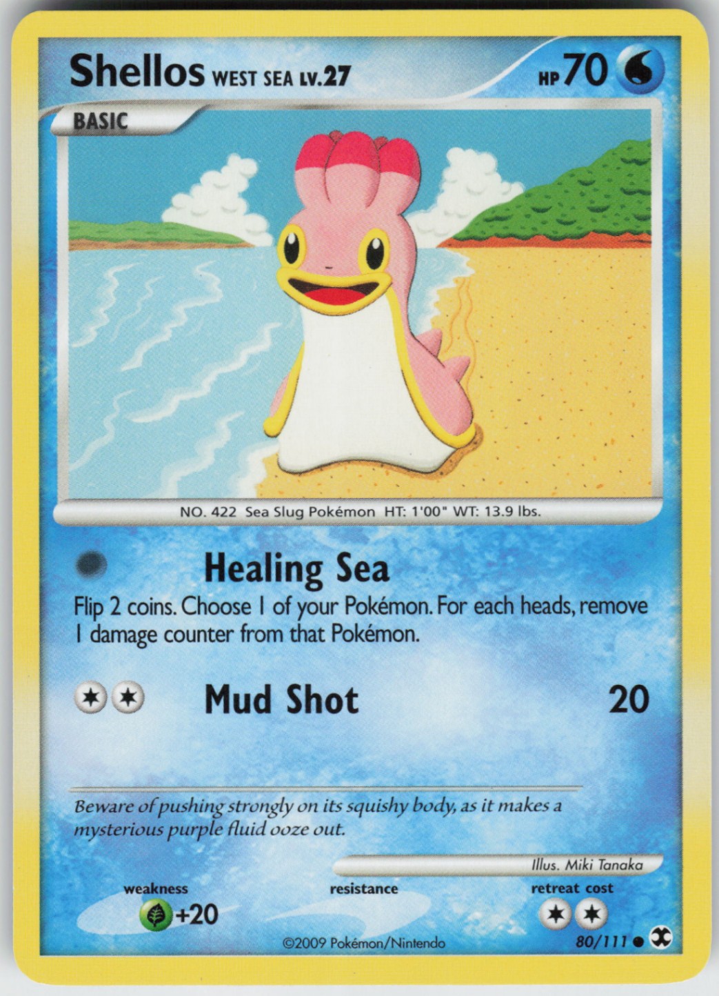 Pokemon TCG Shellos West Sea 80/111 Rising Rivals Common card Normal