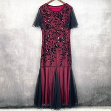 Art Deco Womens Sequin Mesh Maxi Dress XXXL Gatsby Roaring 20s Costume Cosplay