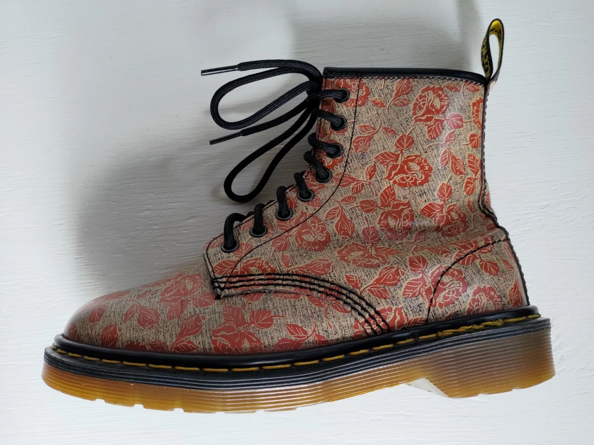 Vintage Dr Martens 8544 Leather Boots Orange US Size 7 90s Made in England Y2K 1990s Dr. Martens 8 eyelet boots • Made in England • Women main image 2