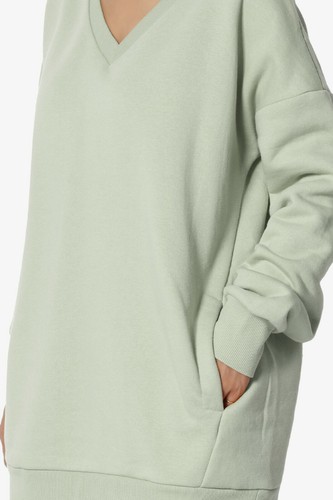 TheMogan S~3X Casual Cozy Oversized V-Neck Fleece Pullover Sweatshirts - Picture 186 of 229